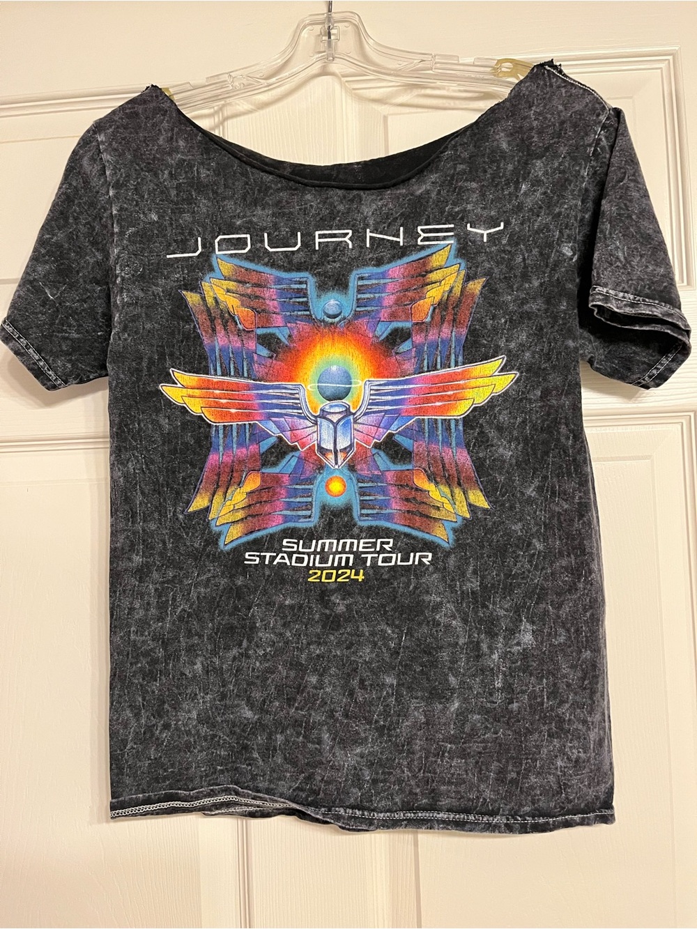 Journey Summer Stadium Tour 2024 Graphic Tee - Black-Cropped Neck